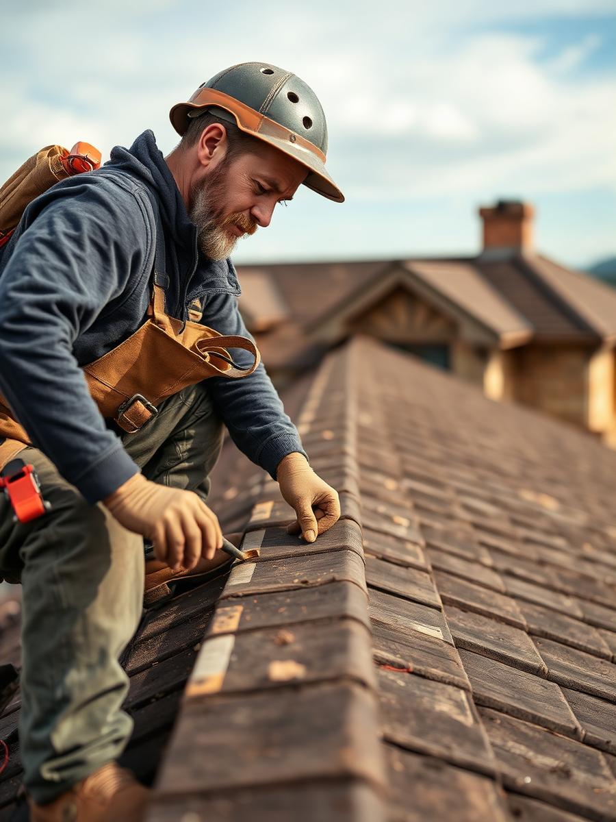 Dulio Palma on a roof in MetroWest Massachusetts