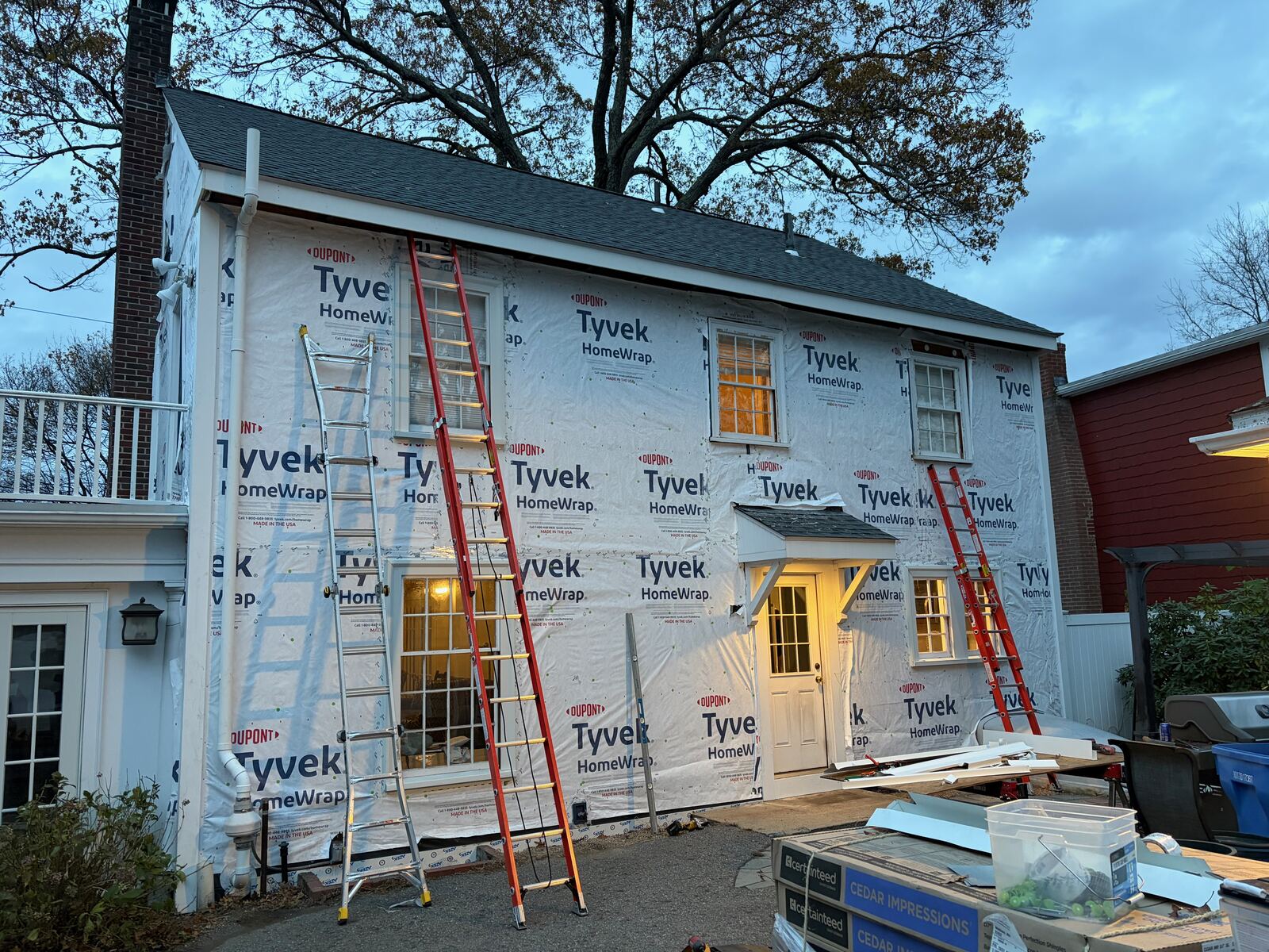 Cedar shake & stone project in Weston, MA